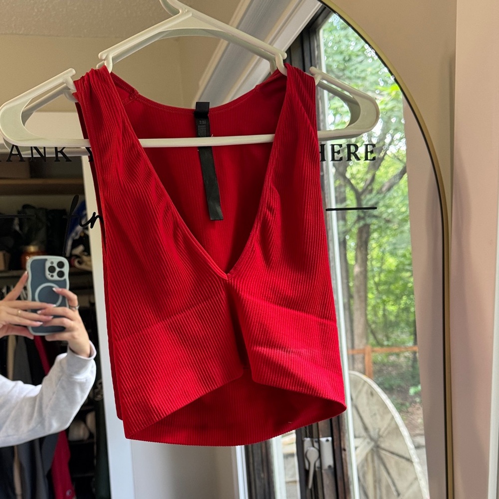 Urban Outfitters Bold Red V-Neck Tank Top